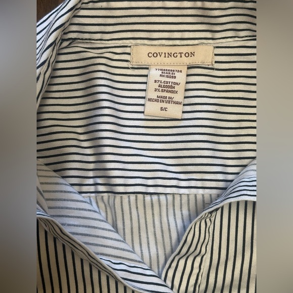 Covington Navy and White Striped Shirt - Picture 4 of 6